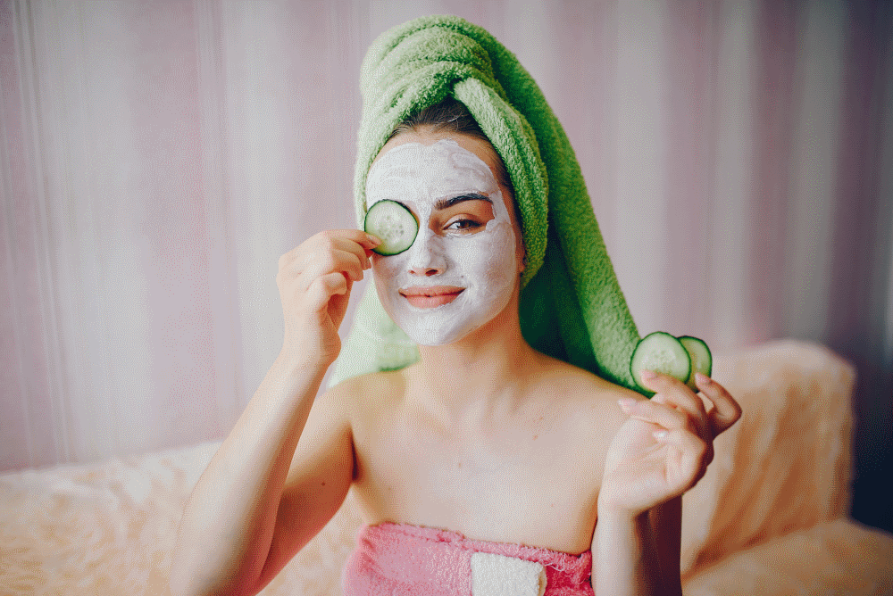 Young Woman With Facial Mask