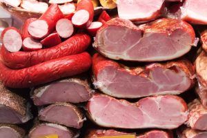 Salami ham and sausages